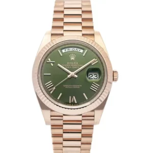 Photo of Rolex Day-Date Rose Gold President Green Roman Dial 228235 Replica