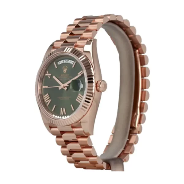 Photo of Rolex Day-Date Rose Gold President Green Roman Dial 228235 Replica 2