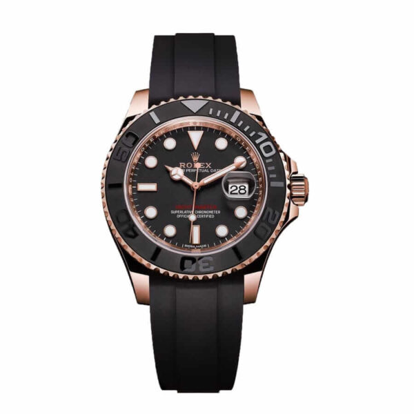 Photo of Rolex Yacht-Master 40 116655 SATS Rose Gold Automatic Rubber Black Dial Replica