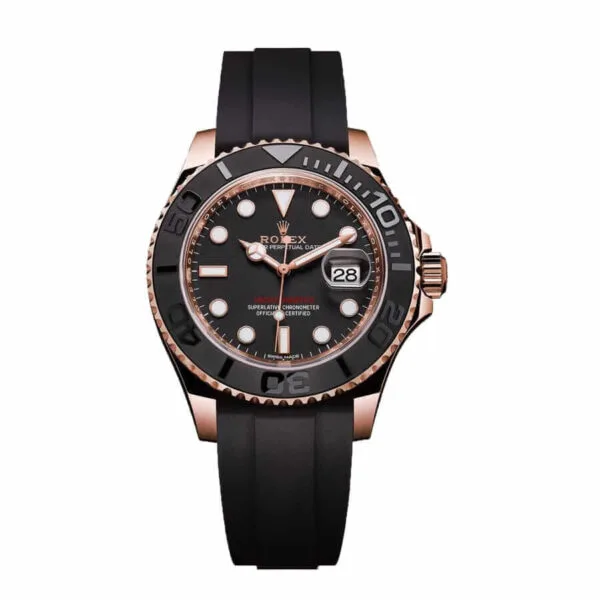 Photo of Rolex Yacht-Master 40 116655 SATS Rose Gold Automatic Rubber Black Dial Replica