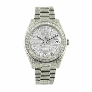 Photo of Rolex Datejust Baguette II White Gold Iced Out Diamond Dial 116300 Replica